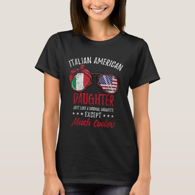 Camiseta Cool Italian American Daughter Italian Roots Vinta (Frente)