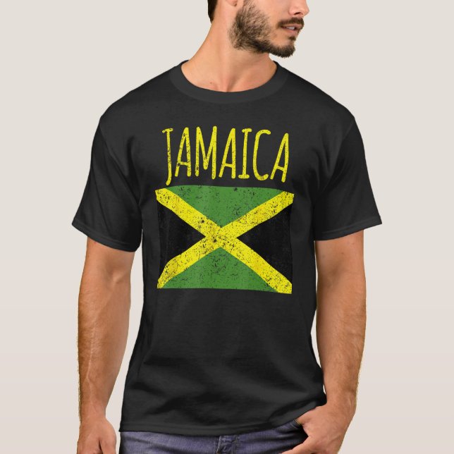 Camiseta Cool Jamaica distresssed Jamaican flag proud Jamai (Frente)