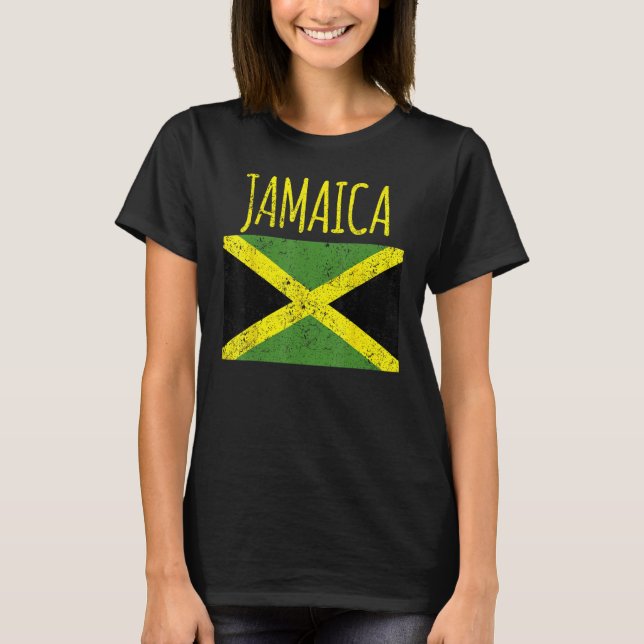 Camiseta Cool Jamaica distresssed Jamaican flag proud Jamai (Frente)