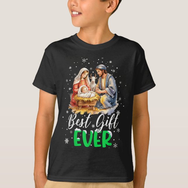 Camiseta Cool Jesus Nativity Scene Christian Ever Christmas (Frente)