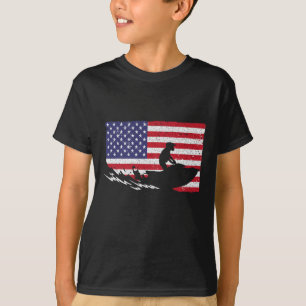 Camiseta Cool Jet Ski For Men Women Skiers USA Flag America