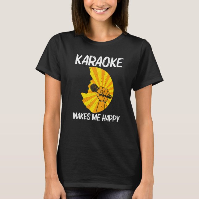 Camiseta Cool Karaoke For Men Women Singer Karaoke Machine (Frente)