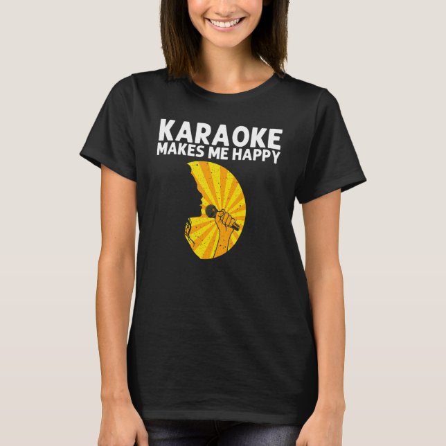 Camiseta Cool Karaoke For Men Women Singer Microphone Karao (Frente)