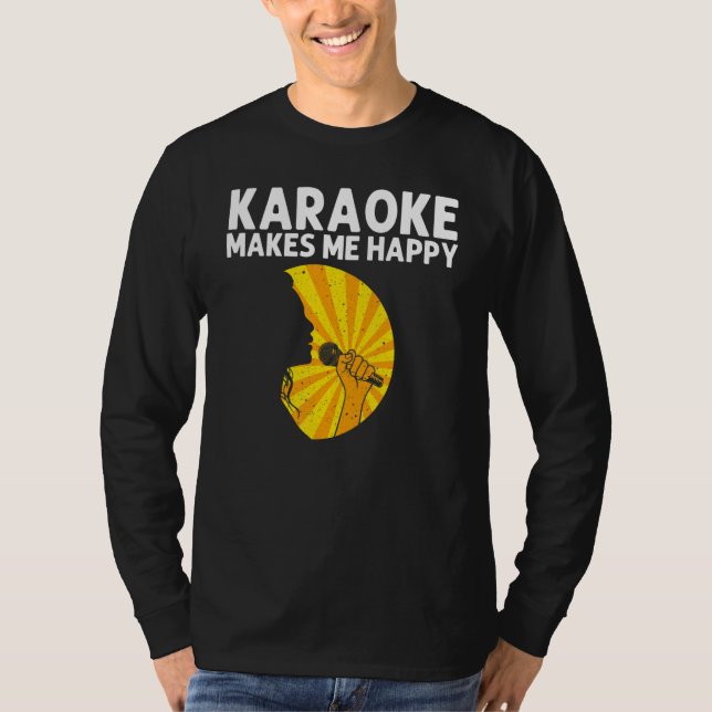 Camiseta Cool Karaoke For Men Women Singer Microphone Karao (Frente)