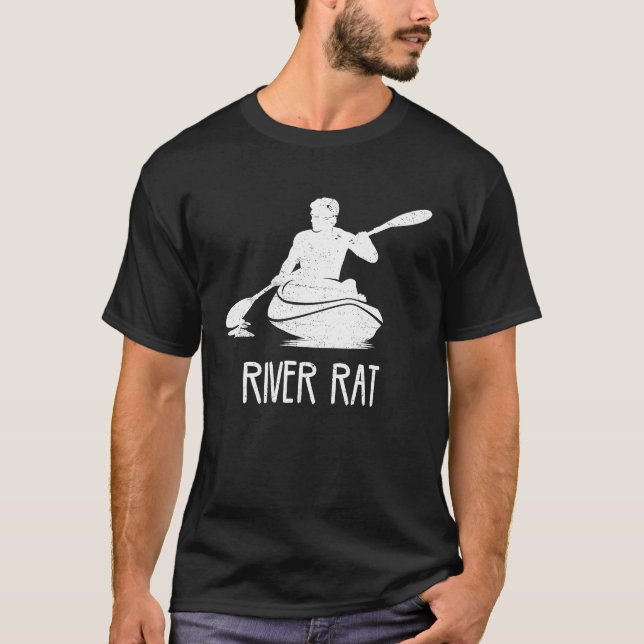 Camiseta Cool Kayak River Rat river kayaking mens kayak (Frente)