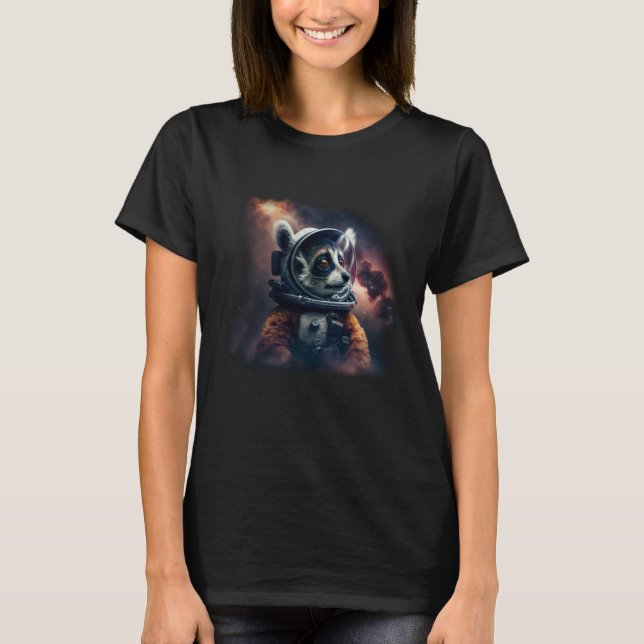Camiseta Cool Lemur Astronaut In Deep Space (Frente)