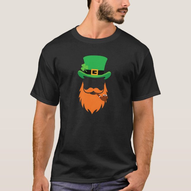 Camiseta Cool Leprechaun Beard Sunglasses Irish Art (Frente)