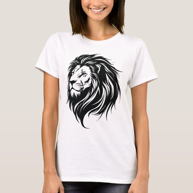 Camiseta Cool Lion Drawing T-Shirt – Artistic & Bold Graphi (Frente)