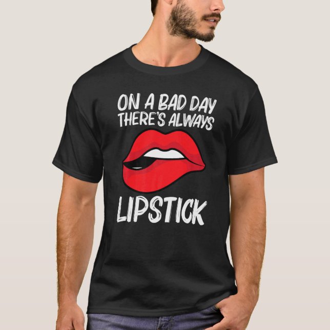 Camiseta Cool Lipstick For Men Women Cosmetic Makeup (Frente)