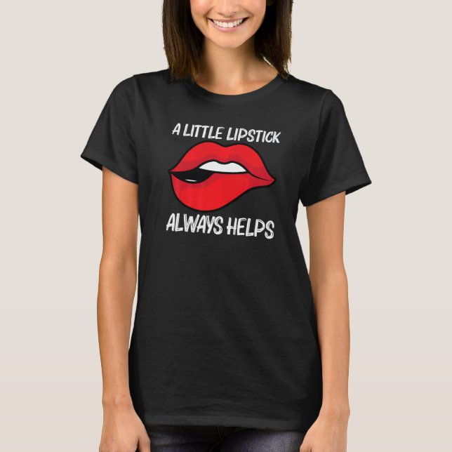 Camiseta Cool Lipstick For Men Women Cosmetic Makeup (Frente)