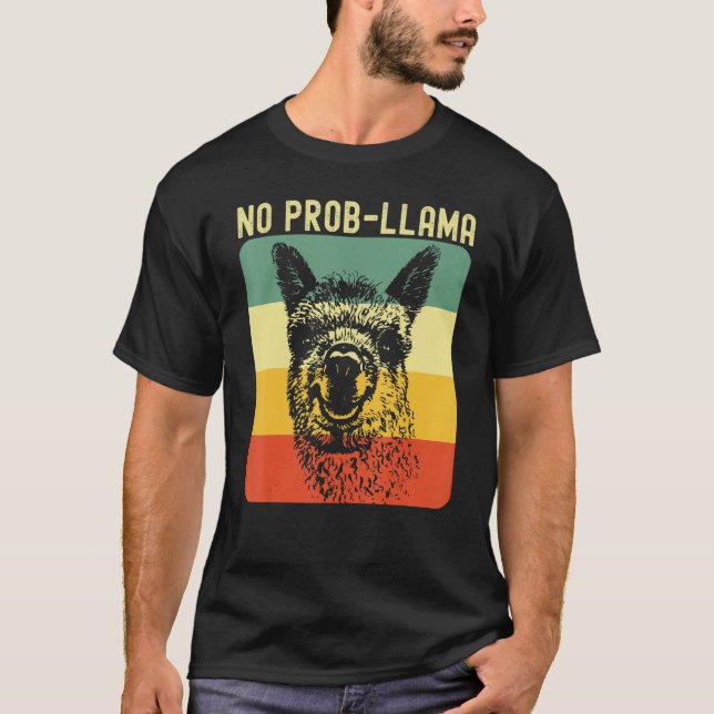 Camiseta Cool Llama For Men Women No Prob Llama Alpaca Farm (Frente)