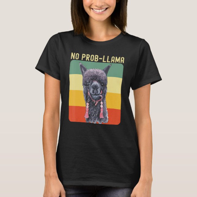 Camiseta Cool Llama For Men Women No Prob Llama Alpaca Farm (Frente)