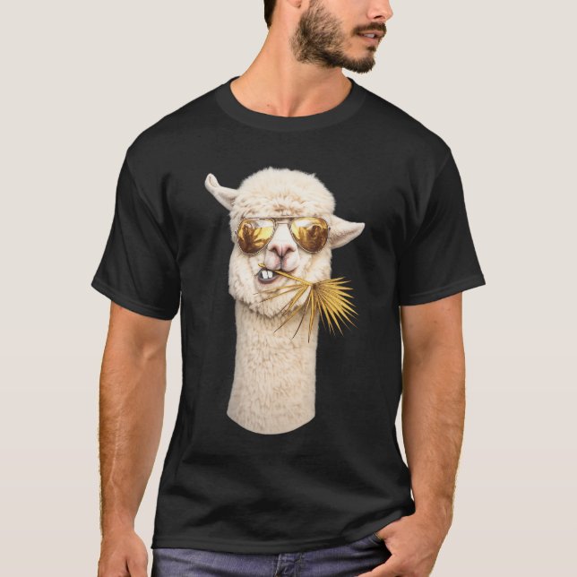 Camiseta Cool Llama with Sunglasses (Frente)