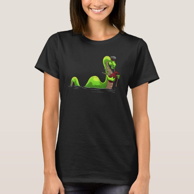 Camiseta Cool Loch Ness Monster For Men Women Nessie Bagpip (Frente)