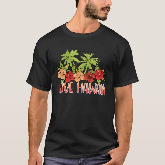 Camiseta Cool Maui Sunset Hawaiian Hibiscus Flowers Honolul (Frente)