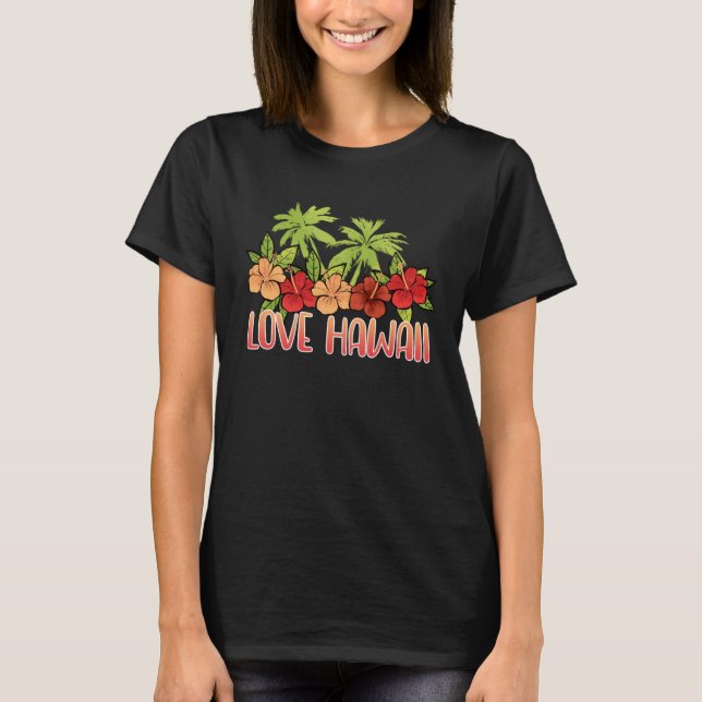 Camiseta Cool Maui Sunset Hawaiian Hibiscus Flowers Honolul (Frente)