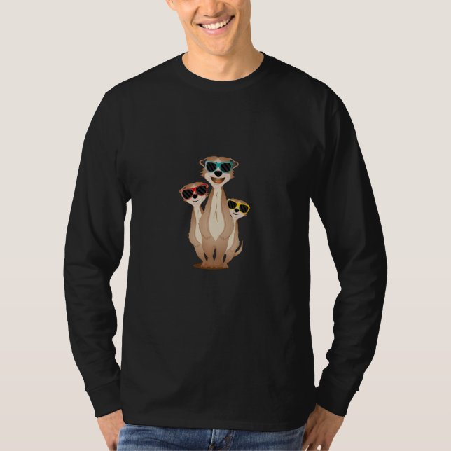 Camiseta Cool meerkat group with sunglasses (Frente)