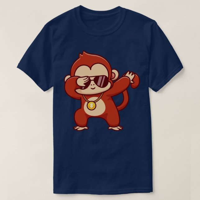 Camiseta Cool Monkey Dabbing Cartoon (Frente do Design)
