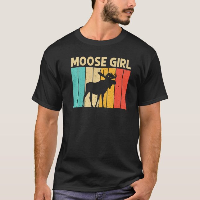 Camiseta Cool Moose For Girls Kid Moose Alaska Moose Elk Hu (Frente)