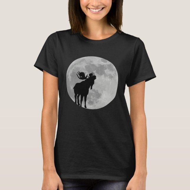 Camiseta Cool Moose  Moon    Howling Moose (Frente)