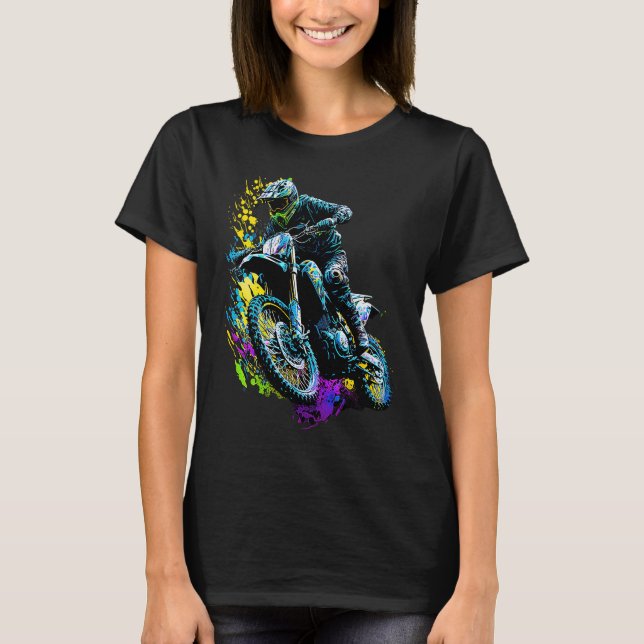 Camiseta Cool motocross rider off road action (Frente)