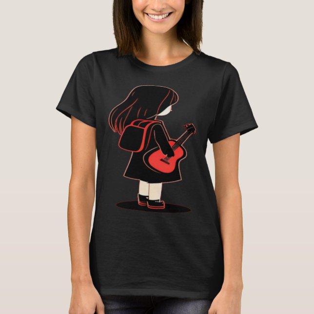 Camiseta Cool musical Guitar Girl (Frente)