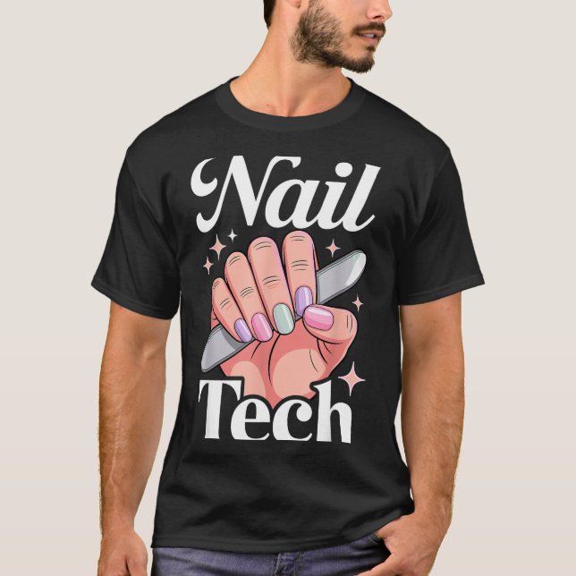Camiseta Cool Nail Tech Art For Women Girl Manicurist Nail  (Frente)