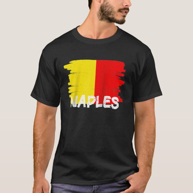 Camiseta Cool Naples Flag Raglan Baseball (Frente)