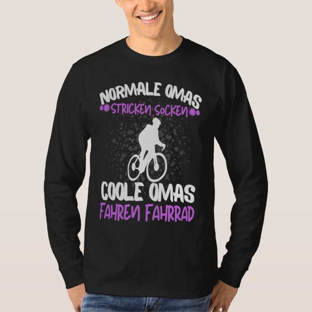 Camiseta Cool Omas Riding Bicycle Rider Rentner Grandma Say (Frente)