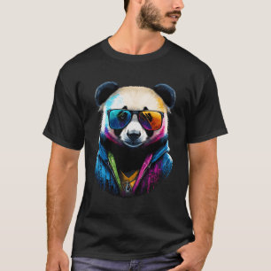 Camiseta Cool Panda Wearing Sunglasses Colorful Animal