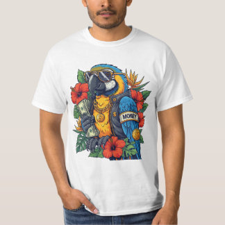 Camiseta Cool Parrot with Cash – Tropical Rich Vibes T-Shir