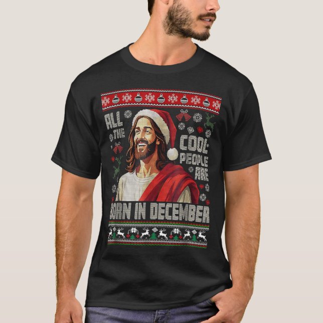 Camiseta Cool People Are Born In December Christian Christm (Frente)