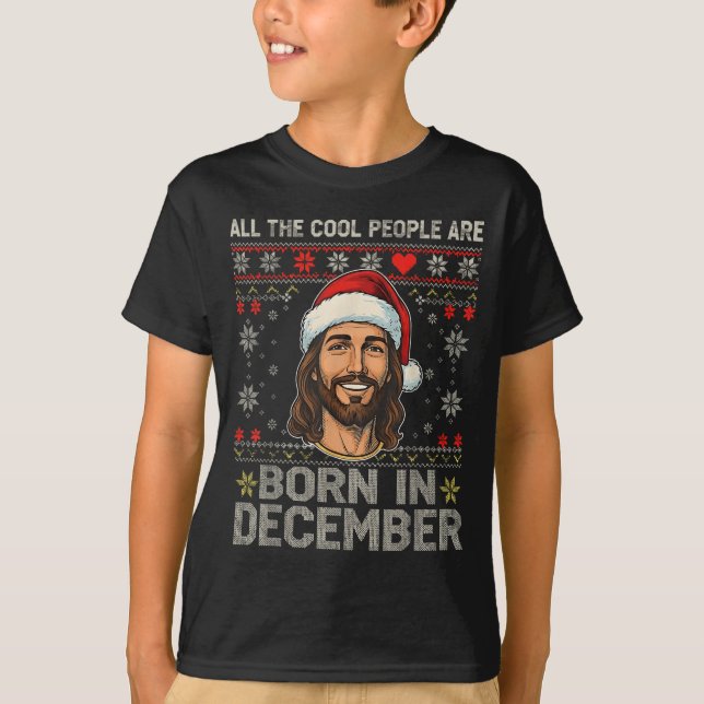 Camiseta Cool People Are Born In December Christian Christm (Frente)