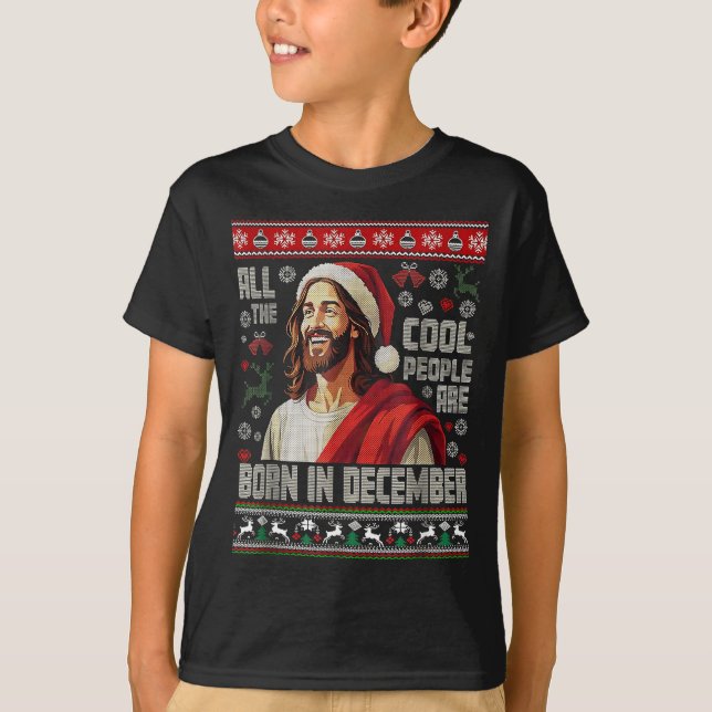 Camiseta Cool People Are Born In December Christian Christm (Frente)