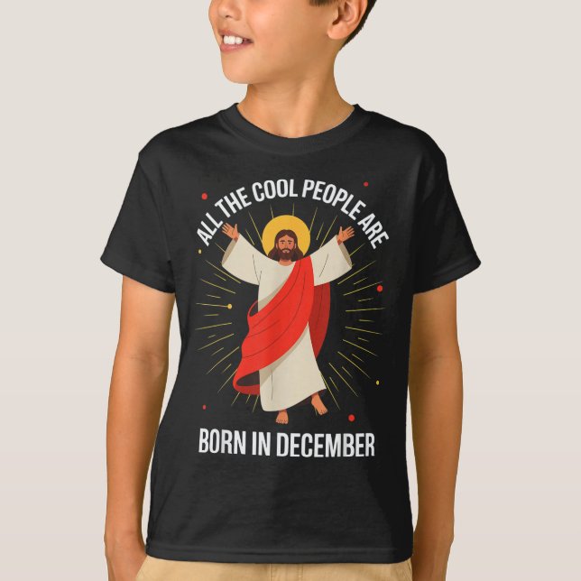 Camiseta Cool People Are Born In December Christian Christm (Frente)