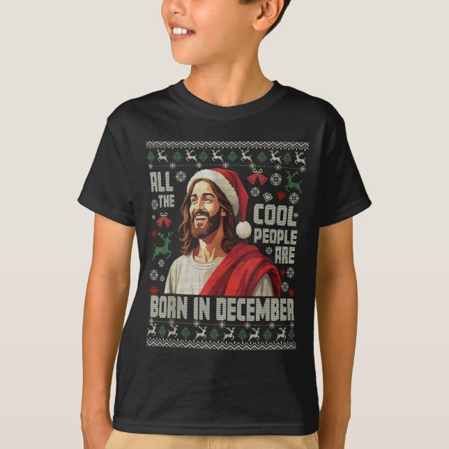Camiseta Cool People Are Born In December Christian Christm (Frente)