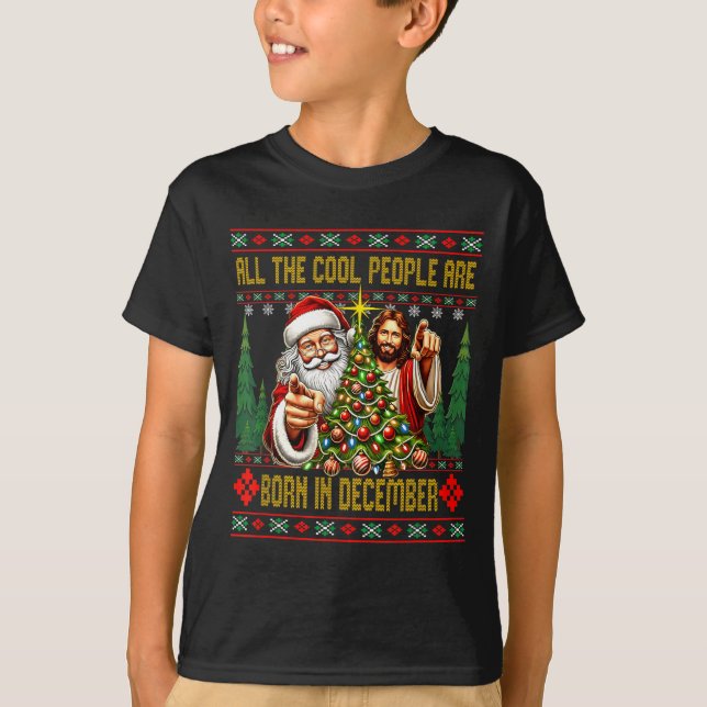 Camiseta Cool People Are Born In December Christian Christm (Frente)