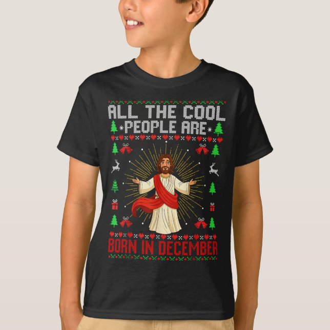 Camiseta Cool People Are Born In December Christian Christm (Frente)