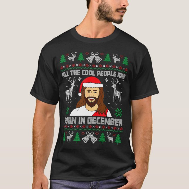 Camiseta Cool People Are Born In December Christian Christm (Frente)