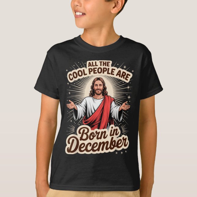 Camiseta Cool People Born In December Birthday Christian Ch (Frente)