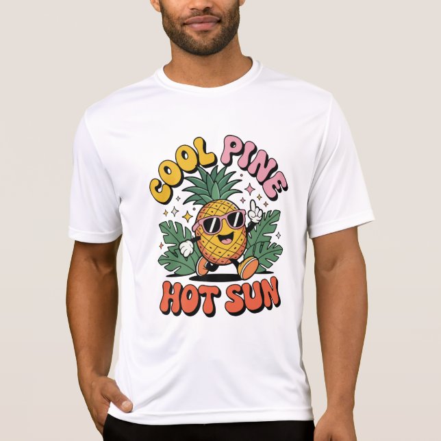 Camiseta Cool Pine Hot Sun Retro Pineapple Summer Vibes (Frente)