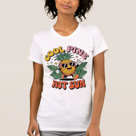 Camiseta Cool Pine Hot Sun Retro Pineapple Summer Vibes