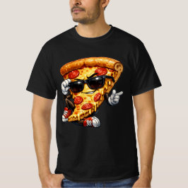 Camiseta Cool Pizza Slice Mascot with Sunglasses Art
