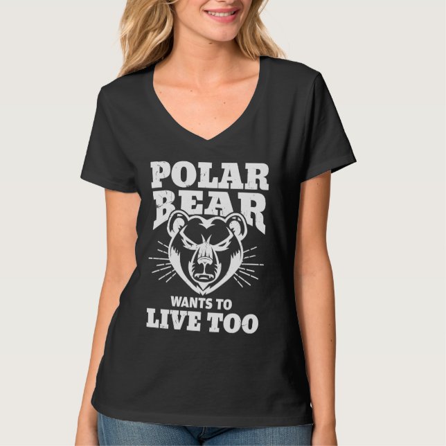Camiseta Cool Polar Bear Live Climate Change Polar Bear (Frente)
