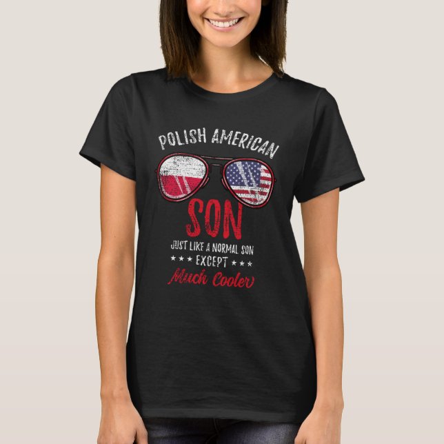Camiseta Cool Polish American Son Sunglasses Polish Roots V (Frente)