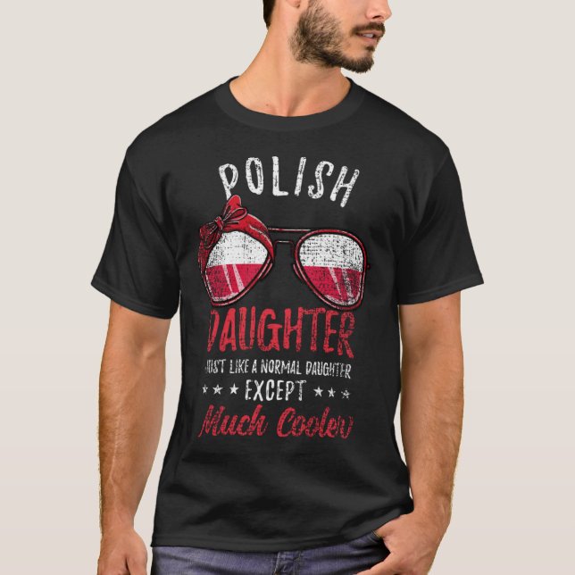 Camiseta Cool Polish Daughter Sunglasses Polish Family Vint (Frente)