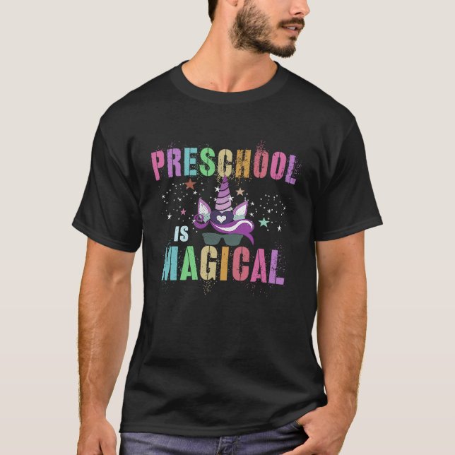 Camiseta Cool PRESCHOOL IS MAGICAL PreK I'm Unicorn Teacher (Frente)