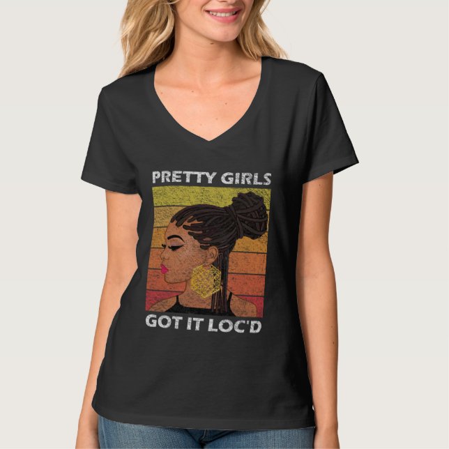Camiseta Cool Pretty Girls Got It Loc d  Melanin Afro (Frente)