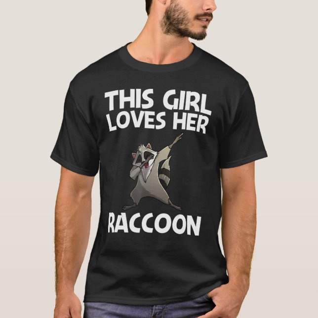Camiseta Cool Raccoon For Girls Kid Trash Panda Animal Wild (Frente)