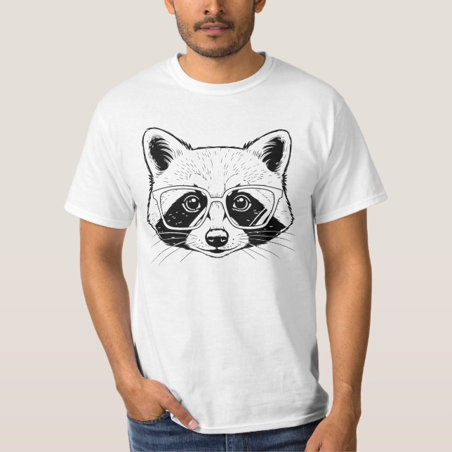 Camiseta Cool Raccoon with Glasses (Frente)